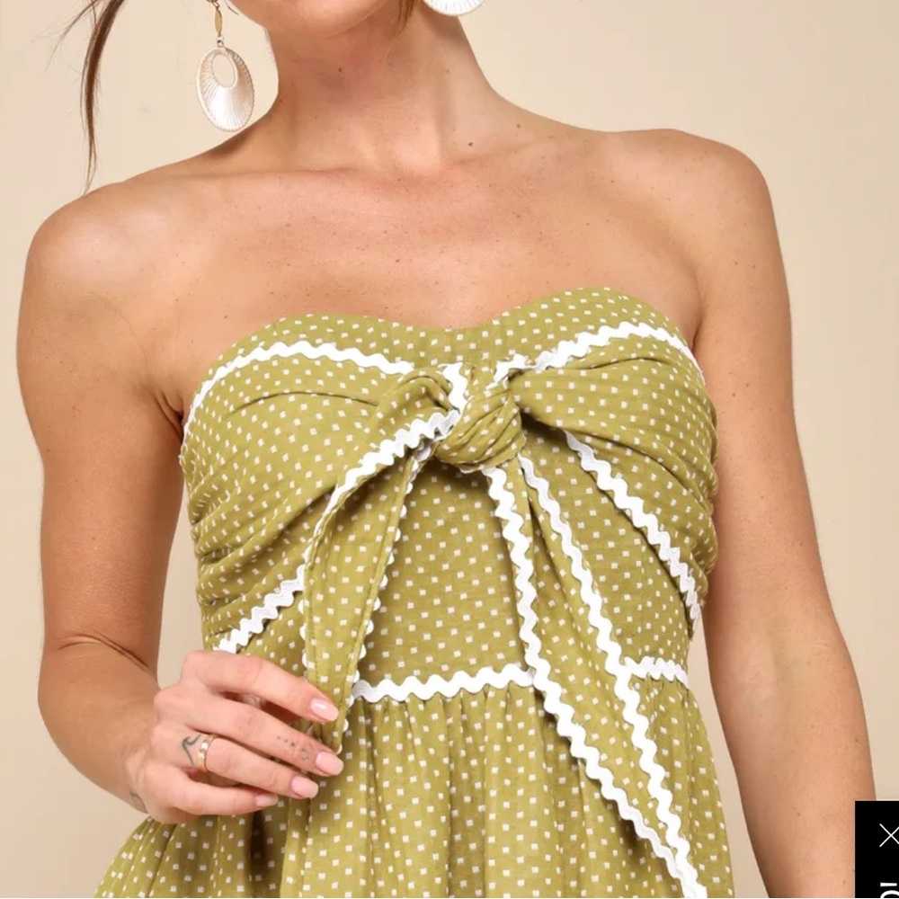 💙Lulu's Green Polka Dot Midi - Picture 3 of 10